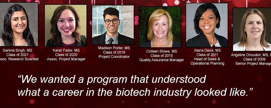 alumni career insights image titled "I wanted a program that understood what a career in the biotech industry looked like."