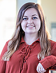 closeup headshot of Ashley Hallfrisch with the class of 2022, MS in Biotechnology Program